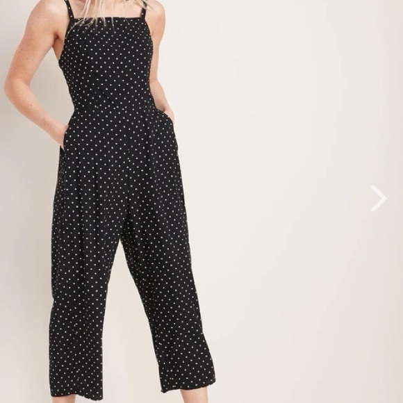 Old Navy Pants - Old Navy Black and White Polka Dot Jumpsuit Size Women’s Small
